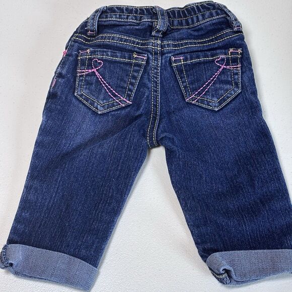 Est 1989 Place Babygirl Children's Place Stretch jeans 6-9 months with Patchwork - Picture 4 of 6